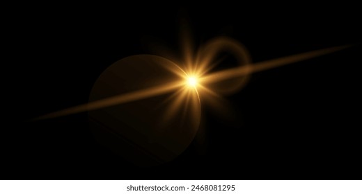 Vector transparent sunlight special lens flare light effect. Sun flash	