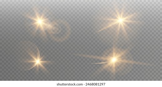 Vector transparent sunlight special lens flare light effect. Sun flash	