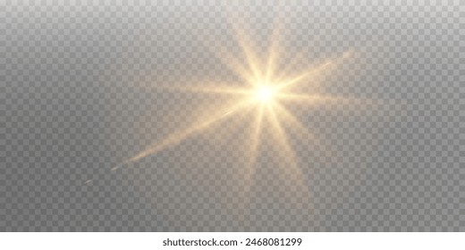 Vector transparent sunlight special lens flare light effect. Sun flash	
