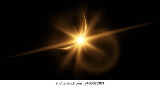 Vector transparent sunlight special lens flare light effect. Sun flash	