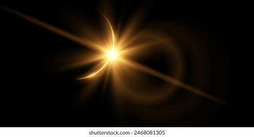 Vector transparent sunlight special lens flare light effect. Sun flash	