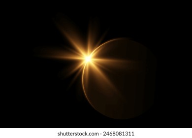 Vector transparent sunlight special lens flare light effect. Sun flash	