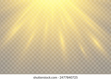 Vector transparent sunlight special lens flash light effect.front sun lens flash. Vector blur in the light of radiance. Element of decor.