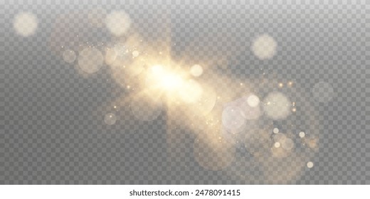 Vector transparent sunlight special lens flare light effect. Sun flash	
