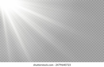 Vector transparent sunlight with special lens flare effect. png