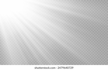 Vector transparent sunlight with special lens flare effect. png