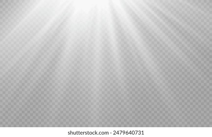 Vector transparent sunlight with special lens flare effect. png