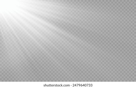 Vector transparent sunlight with special lens flare effect. png