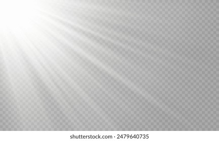 Vector transparent sunlight with special lens flare effect. png