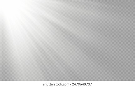 Vector transparent sunlight with special lens flare effect. png