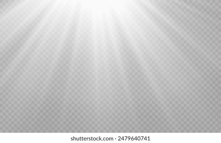 Vector transparent sunlight with special lens flare effect. png