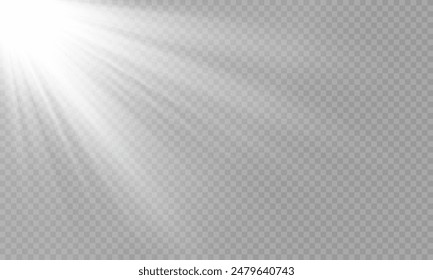 Vector transparent sunlight with special lens flare effect. png