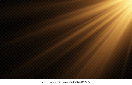 Vektorgrafik transparentes Sonnenlicht mit speziellem Linsenflare-Effekt. PNG