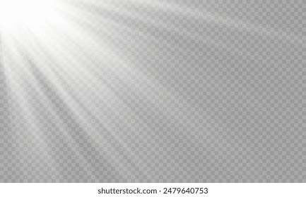 Vector transparent sunlight with special lens flare effect. png