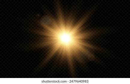 Vector transparent sunlight with special lens flare effect. png	
