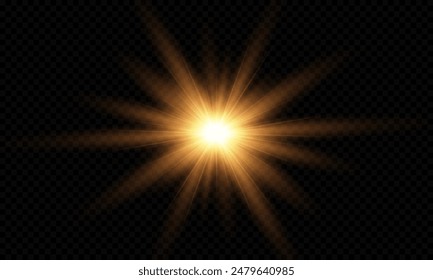 Vector transparent sunlight with special lens flare effect. png	
