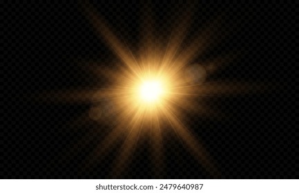 Vector transparent sunlight with special lens flare effect. png	
