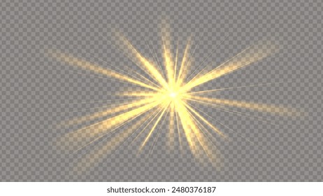 Efecto de luz de destello de lente especial de luz solar transparente de Vector. Ilustración vectorial Libre de regalías estándar. PNG	