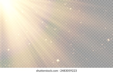 Vector transparent sunlight with special lens flare effect. png