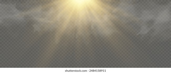 Vector transparent sunlight special lens flash light effect.front sun lens flash. Vector blur in the light of radiance. Element of decor.