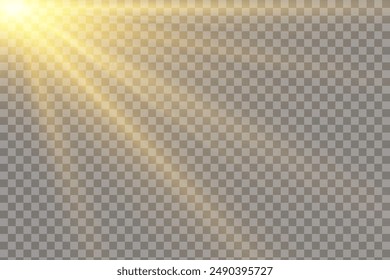 Vector transparent sunlight special lens flash light effect.front sun lens flash. Vector blur in the light of radiance. Element of decor.