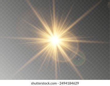 Vector transparent sunlight special lens flash light effect.front sun lens flash. Vector blur in the light of radiance. Element of decor.