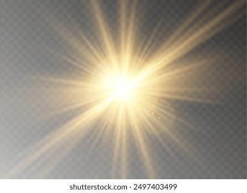 Vector transparent sunlight special lens flash light effect.front sun lens flash. Vector blur in the light of radiance. Element of decor.