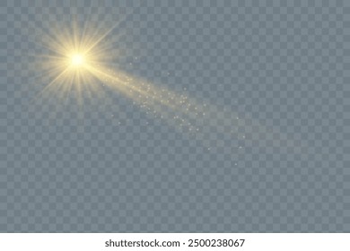 Vector de luz solar transparente efecto de luz de flash de lente especial. Vector borroso a la luz del resplandor. Elemento de decoración.