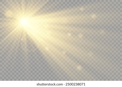Vector transparent sunlight special lens flash light effect.front sun lens flash. Vector blur in the light of radiance. Element of decor.