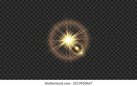 Vector transparent sunlight special lens flash light effect.front sun lens flash. Vector blur in the light of radiance. Element of decor.