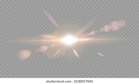 Vector transparent sunlight special lens flare light effect.  Stock royalty free vector illustration. PNG	