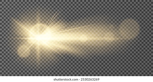 Vektor transparentes Sonnenlicht spezielle Linsen Fackellicht Effekt. Vektorgrafik.