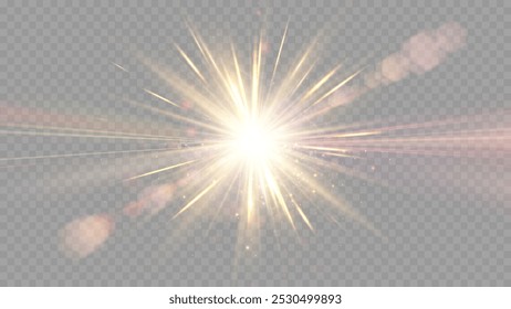 Vector transparent sunlight special lens flare light effect.  Stock royalty free vector illustration. PNG	