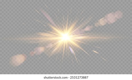 Vector transparent sunlight special lens flare light effect.  Stock royalty free vector illustration. PNG	