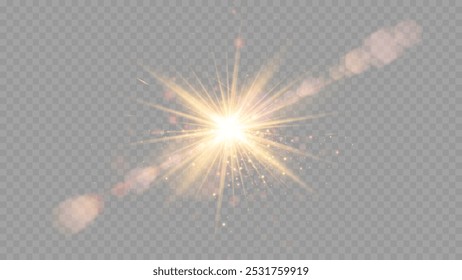 Vector transparent sunlight special lens flare light effect.  Stock royalty free vector illustration. PNG	