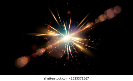 Vector transparent sunlight special lens flare light effect.  Stock royalty free vector illustration. PNG	