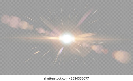 Vector transparent sunlight special lens flare light effect.  Stock royalty free vector illustration. PNG	