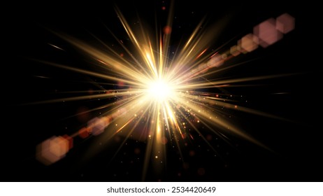 Vector transparent sunlight special lens flare light effect.  Stock royalty free vector illustration. PNG	