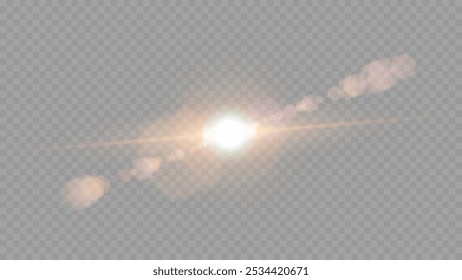 Vector transparent sunlight special lens flare light effect.  Stock royalty free vector illustration. PNG	