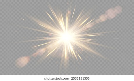 Vector transparent sunlight special lens flare light effect.  Stock royalty free vector illustration. PNG	