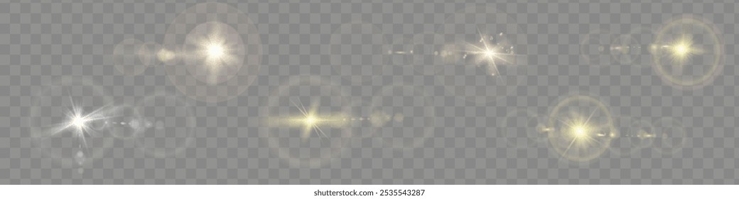 Vector transparent sunlight special lens flare light effect.
