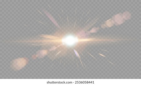 Vector transparent sunlight special lens flare light effect.  Stock royalty free vector illustration. PNG	