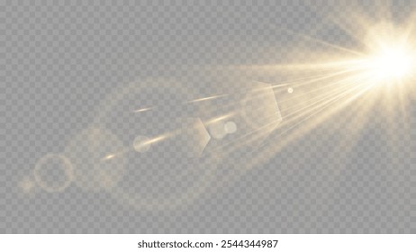 Vector transparent sunlight special lens flare light effect. Stock royalty free vector illustration. PNG	