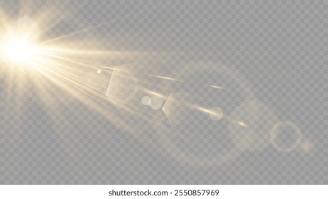 Vector transparent sunlight special lens flare light effect. Stock royalty free vector illustration. PNG	