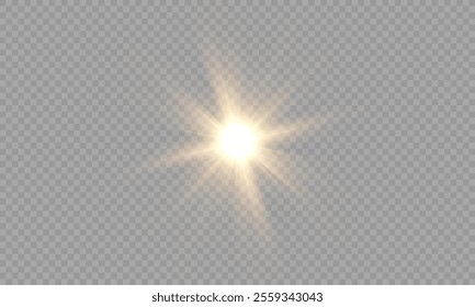 Vector transparent sunlight with special lens flare effect. png