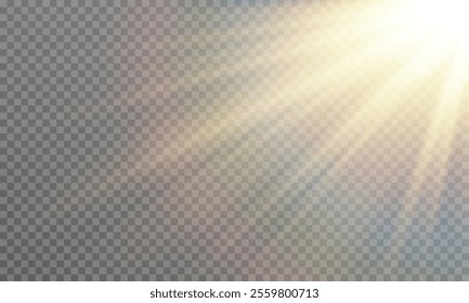 Vector transparent sunlight with special lens flare effect , vector graphics , solar flare. PNG