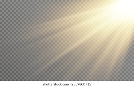Vector transparent sunlight with special lens flare effect , vector graphics , solar flare. PNG
