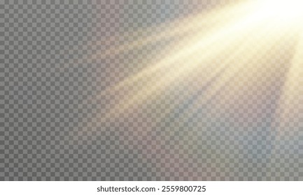 Vector transparent sunlight with special lens flare effect , vector graphics , solar flare. PNG