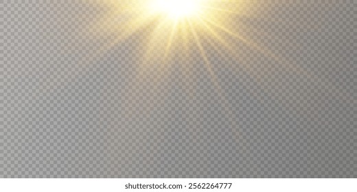 Vector transparent sunlight with special lens flare effect.