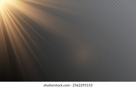 Vector transparent sunlight with special lens flare effect. png